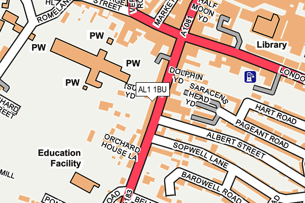 AL1 1BU map - OS OpenMap – Local (Ordnance Survey)