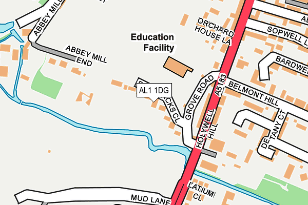 AL1 1DG map - OS OpenMap – Local (Ordnance Survey)