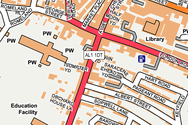 AL1 1DT map - OS OpenMap – Local (Ordnance Survey)