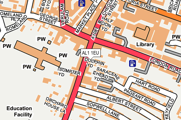 AL1 1EU map - OS OpenMap – Local (Ordnance Survey)