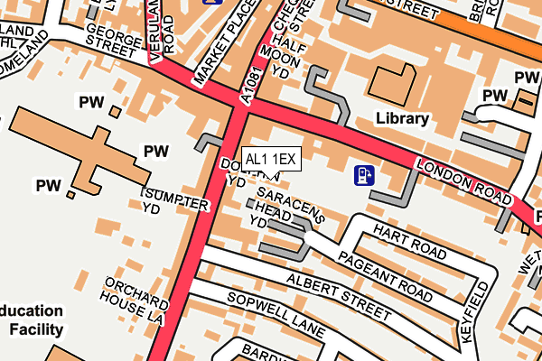 AL1 1EX map - OS OpenMap – Local (Ordnance Survey)