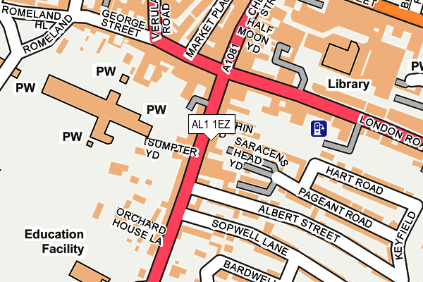AL1 1EZ map - OS OpenMap – Local (Ordnance Survey)