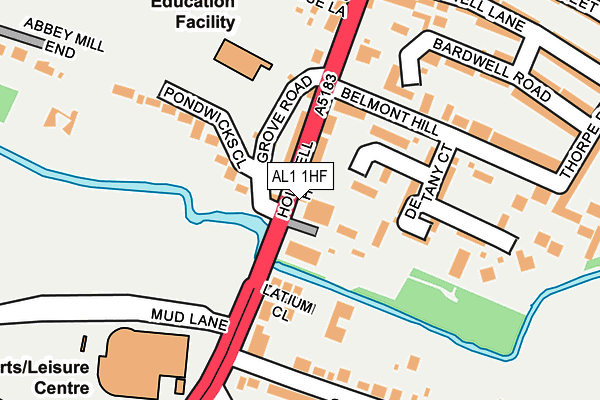 AL1 1HF map - OS OpenMap – Local (Ordnance Survey)
