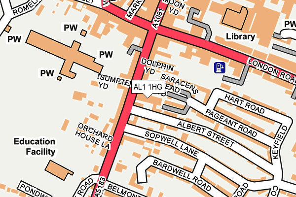 AL1 1HG map - OS OpenMap – Local (Ordnance Survey)
