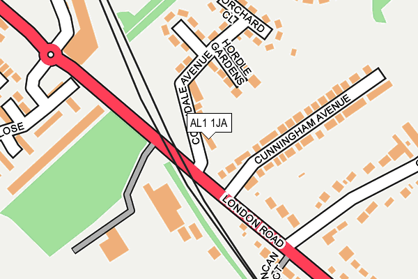 AL1 1JA map - OS OpenMap – Local (Ordnance Survey)