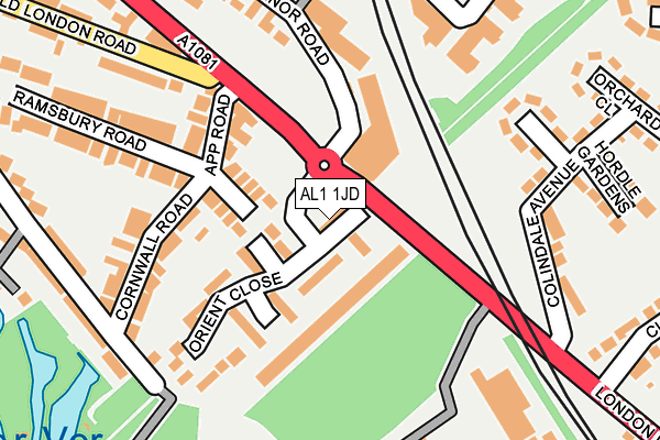 AL1 1JD map - OS OpenMap – Local (Ordnance Survey)