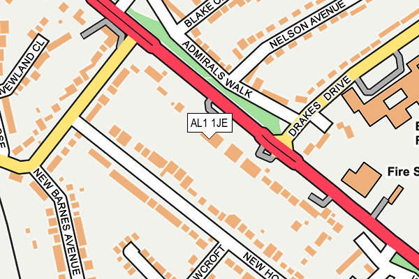 AL1 1JE map - OS OpenMap – Local (Ordnance Survey)