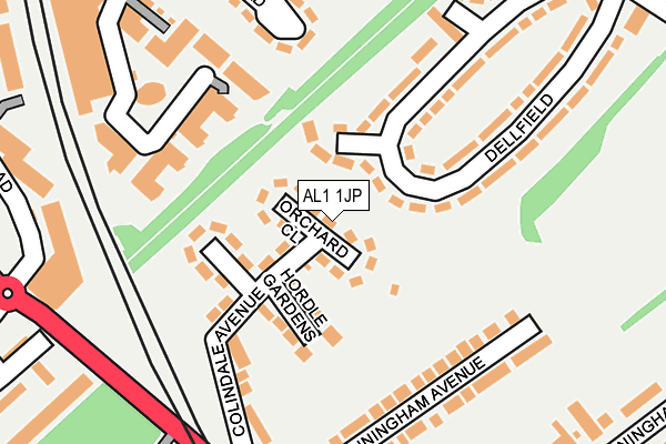 AL1 1JP map - OS OpenMap – Local (Ordnance Survey)