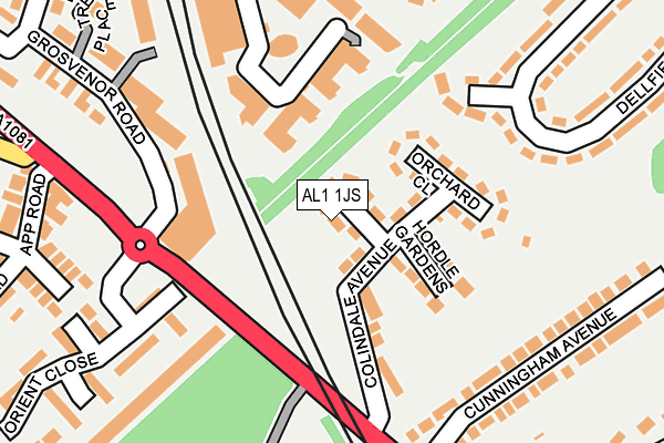 AL1 1JS map - OS OpenMap – Local (Ordnance Survey)