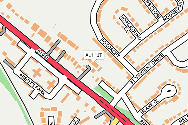 AL1 1JT map - OS OpenMap – Local (Ordnance Survey)