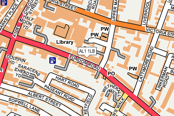 AL1 1LB map - OS OpenMap – Local (Ordnance Survey)
