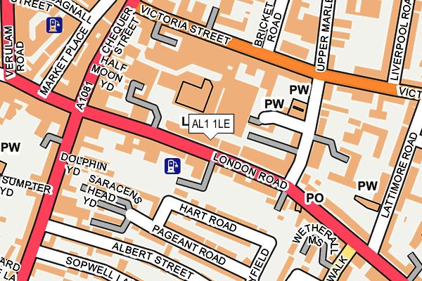 AL1 1LE map - OS OpenMap – Local (Ordnance Survey)