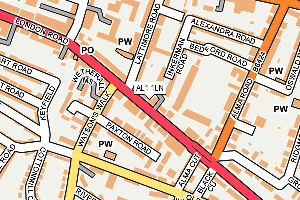 AL1 1LN map - OS OpenMap – Local (Ordnance Survey)