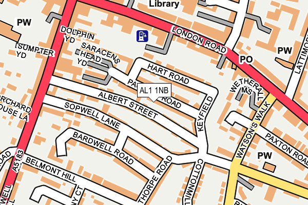 AL1 1NB map - OS OpenMap – Local (Ordnance Survey)