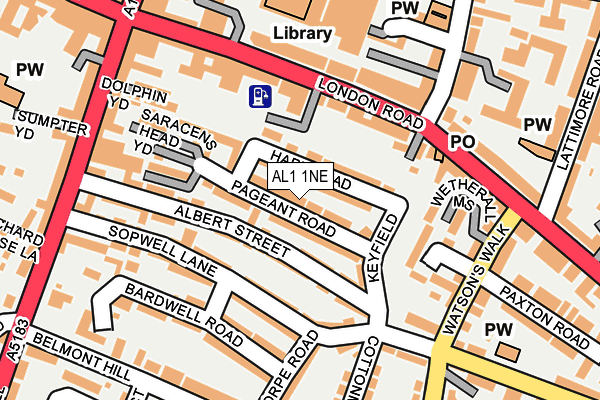 AL1 1NE map - OS OpenMap – Local (Ordnance Survey)