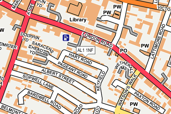 AL1 1NF map - OS OpenMap – Local (Ordnance Survey)
