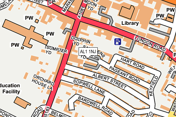 AL1 1NJ map - OS OpenMap – Local (Ordnance Survey)