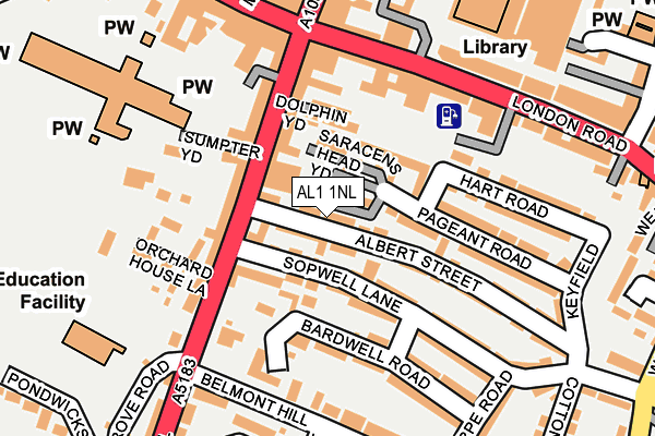 AL1 1NL map - OS OpenMap – Local (Ordnance Survey)