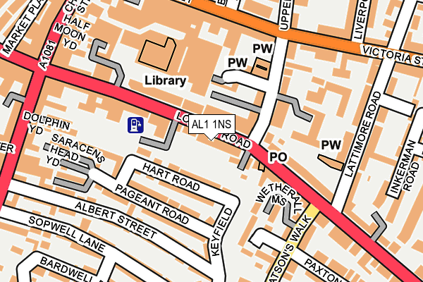 AL1 1NS map - OS OpenMap – Local (Ordnance Survey)