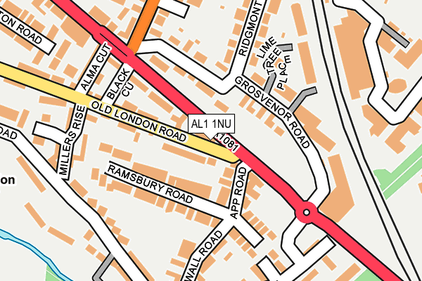 AL1 1NU map - OS OpenMap – Local (Ordnance Survey)