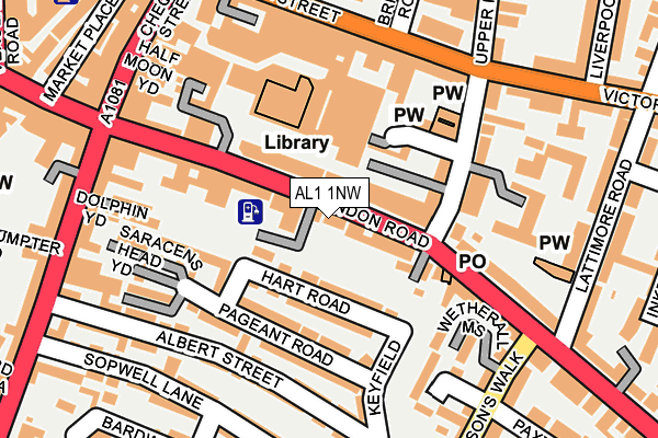 AL1 1NW map - OS OpenMap – Local (Ordnance Survey)