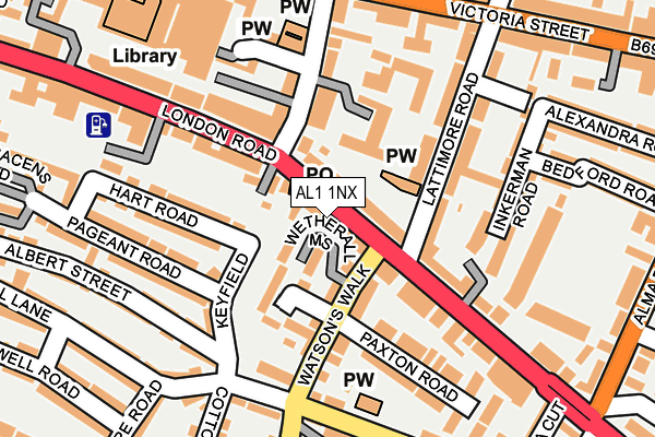 AL1 1NX map - OS OpenMap – Local (Ordnance Survey)