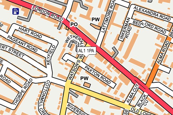AL1 1PA map - OS OpenMap – Local (Ordnance Survey)