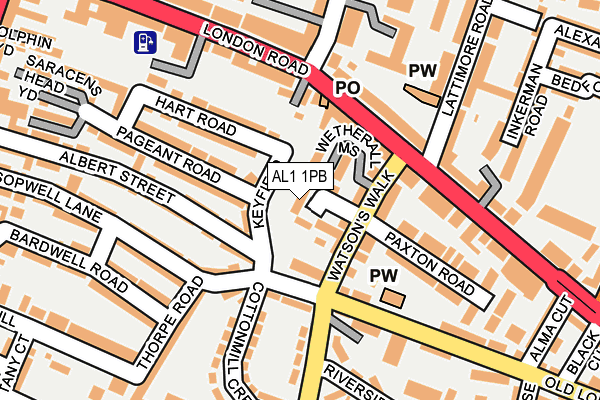 AL1 1PB map - OS OpenMap – Local (Ordnance Survey)