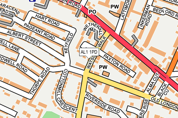 AL1 1PD map - OS OpenMap – Local (Ordnance Survey)