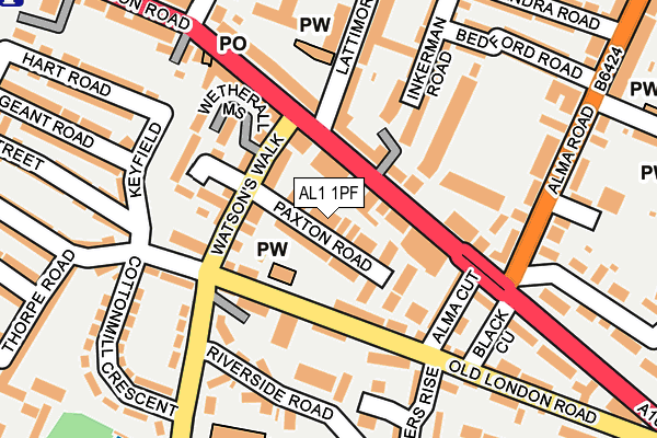 AL1 1PF map - OS OpenMap – Local (Ordnance Survey)