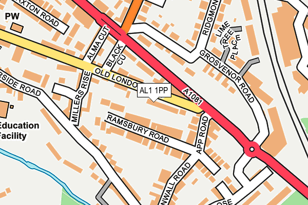 AL1 1PP map - OS OpenMap – Local (Ordnance Survey)