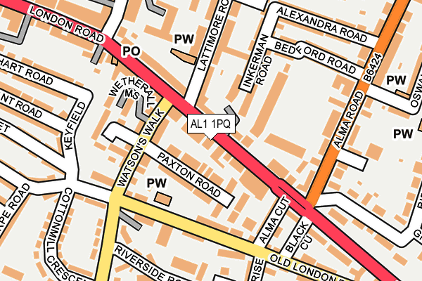 AL1 1PQ map - OS OpenMap – Local (Ordnance Survey)
