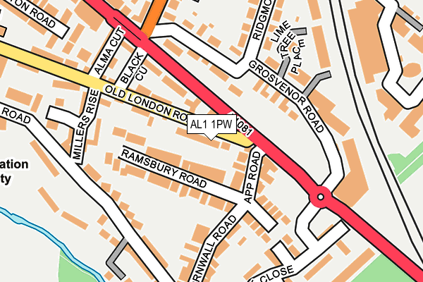 AL1 1PW map - OS OpenMap – Local (Ordnance Survey)