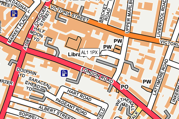AL1 1PX map - OS OpenMap – Local (Ordnance Survey)