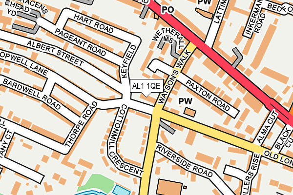 AL1 1QE map - OS OpenMap – Local (Ordnance Survey)