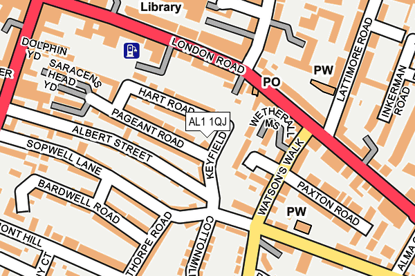 AL1 1QJ map - OS OpenMap – Local (Ordnance Survey)