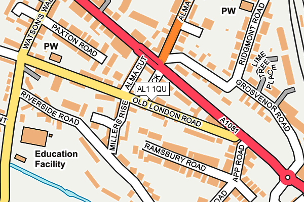 AL1 1QU map - OS OpenMap – Local (Ordnance Survey)