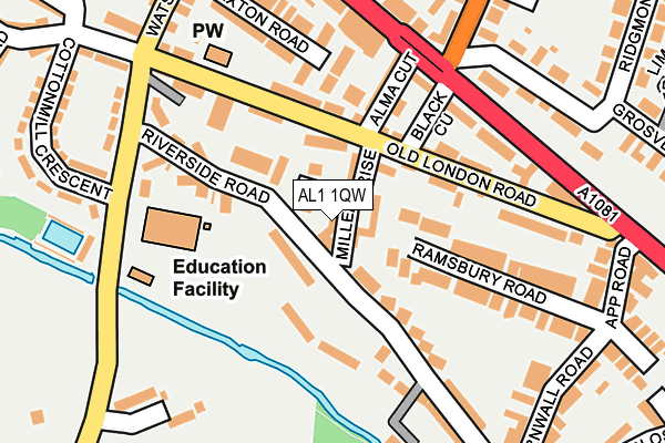 AL1 1QW map - OS OpenMap – Local (Ordnance Survey)