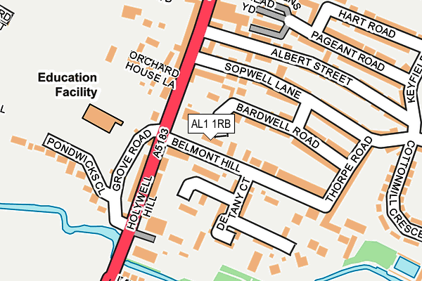 AL1 1RB map - OS OpenMap – Local (Ordnance Survey)