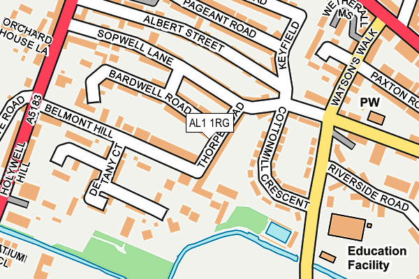 AL1 1RG map - OS OpenMap – Local (Ordnance Survey)