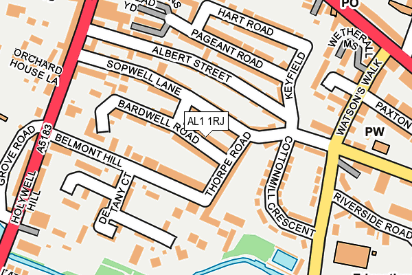 AL1 1RJ map - OS OpenMap – Local (Ordnance Survey)