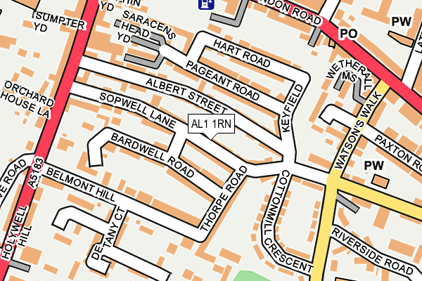 AL1 1RN map - OS OpenMap – Local (Ordnance Survey)