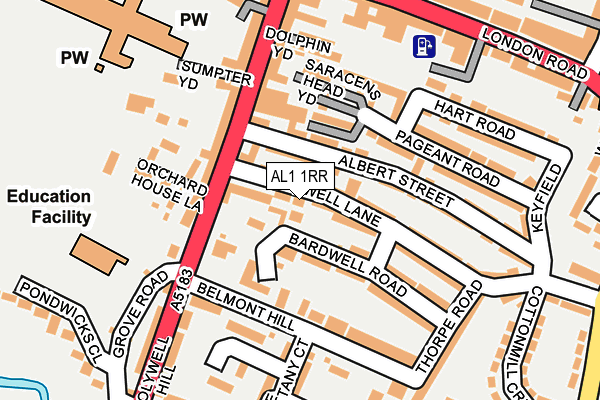 AL1 1RR map - OS OpenMap – Local (Ordnance Survey)