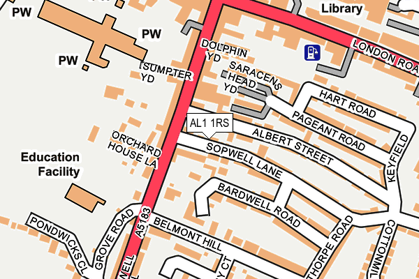 AL1 1RS map - OS OpenMap – Local (Ordnance Survey)