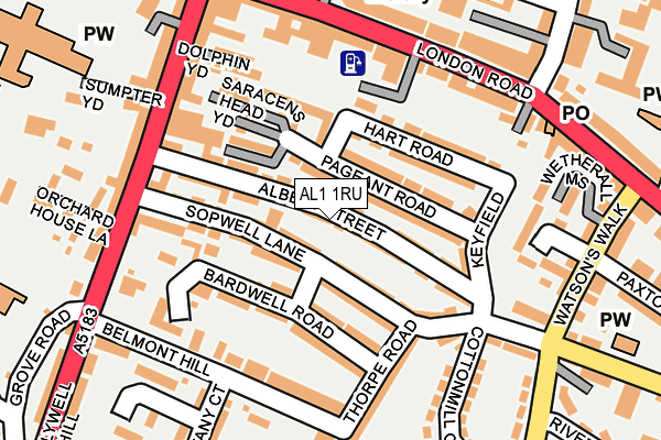 AL1 1RU map - OS OpenMap – Local (Ordnance Survey)