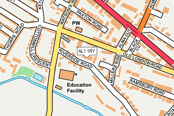 AL1 1RY map - OS OpenMap – Local (Ordnance Survey)