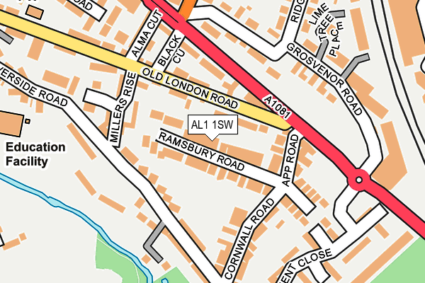 AL1 1SW map - OS OpenMap – Local (Ordnance Survey)