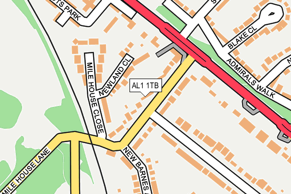 AL1 1TB map - OS OpenMap – Local (Ordnance Survey)