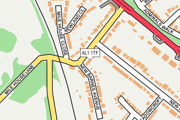 AL1 1TF map - OS OpenMap – Local (Ordnance Survey)