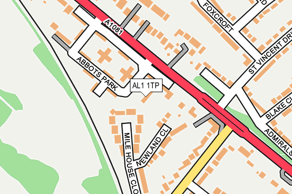 AL1 1TP map - OS OpenMap – Local (Ordnance Survey)